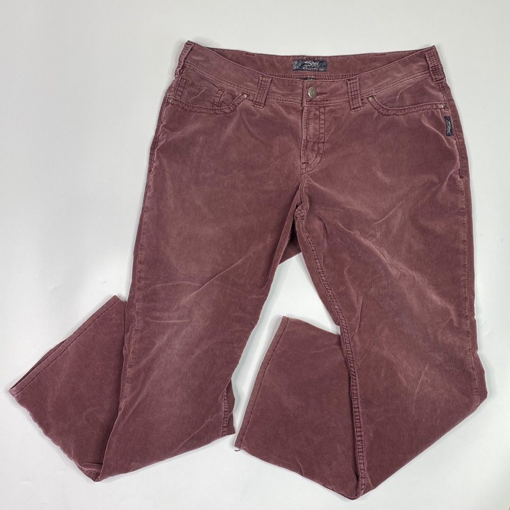 Silver Jeans Suki Surplus Corduroy Burgundy Bootcut Pants Size 18/32